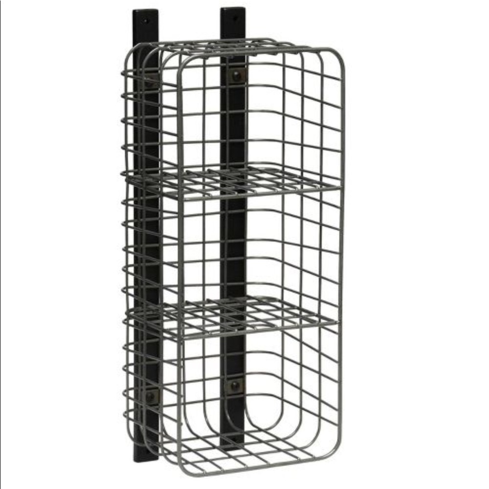 - Entryway Vertical 3 Cube Wire Shelf Pewter